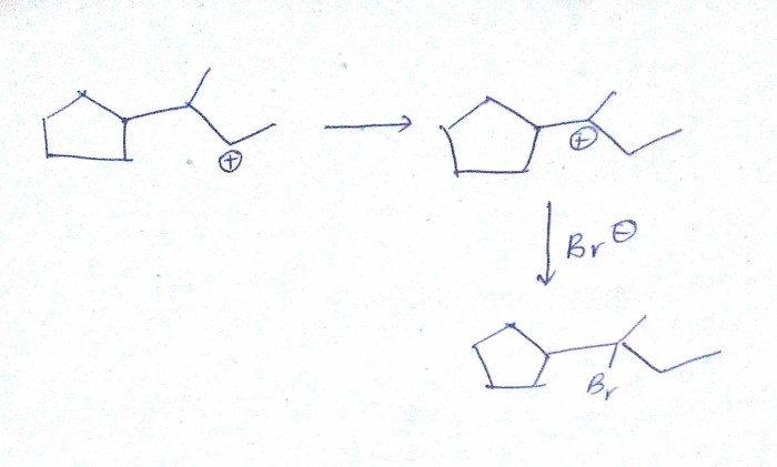 Addition carbocation sn1 alkene intermediate elimination carbocations substitution hx