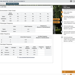 Calculate allele frequencies in 5th generation. record in lab data